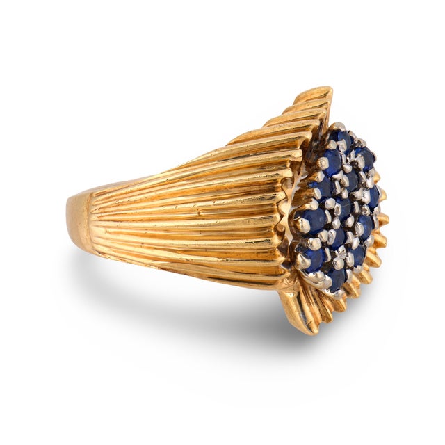 Vintage Sapphire 14k Yellow Gold Ring, Size 6.75 For Sale - Image 4 of 6