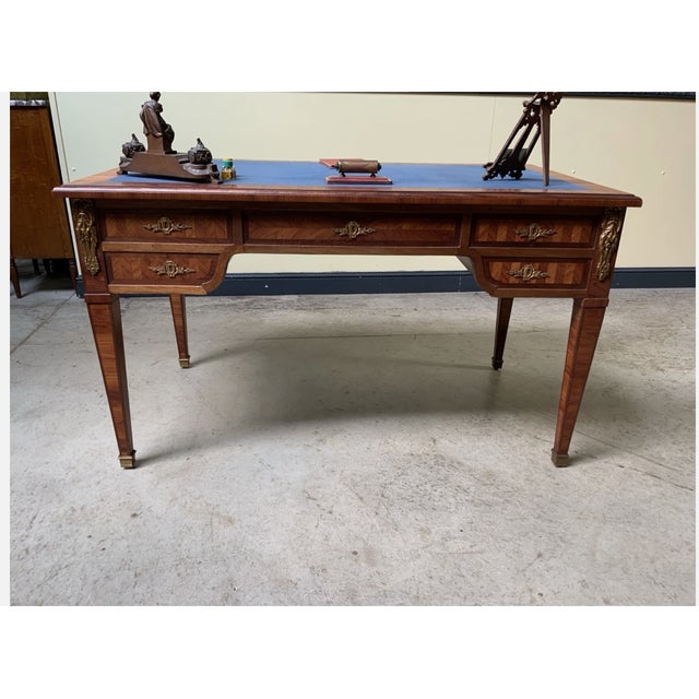 Antique Desk with Bronze Decorations, 1900 For Sale - Image 10 of 11