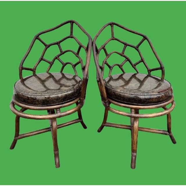 An exquisite set of 2 Chairs by the esteemed Henry Olko for his Willow and Reed firm, He collaborates with Tommi...