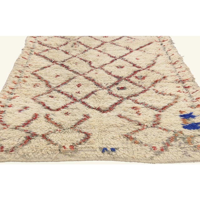 Berber Tribes of Morocco Vintage Azilal Boucherouite Moroccan Rug, 03'06 X 08'08 For Sale - Image 4 of 10