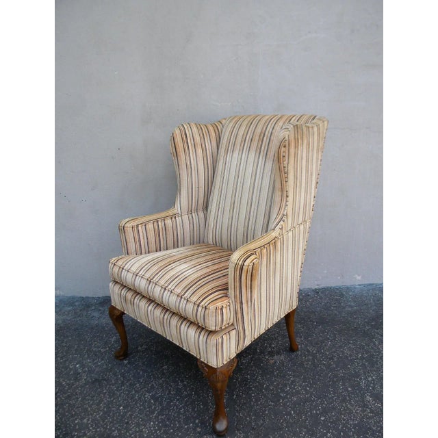 Queen Anne Living Room Wing Chair Chairish
