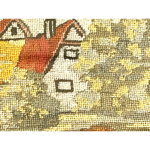 Set of 2 Antique Mini French Petit Point Needlework Framed Art - Cottages For Sale - Image 11 of 12