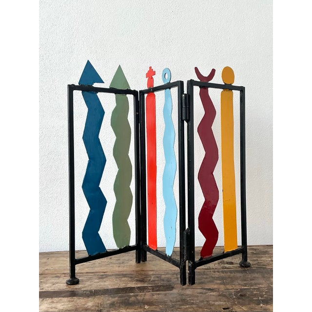 Vintage Postmodern Table Top Screen For Sale - Image 11 of 12