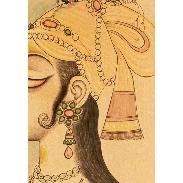 Indian Mughal School, Portrait Miniature of a Princess, 18th Century, Gouache For Sale - Image 4 of 7