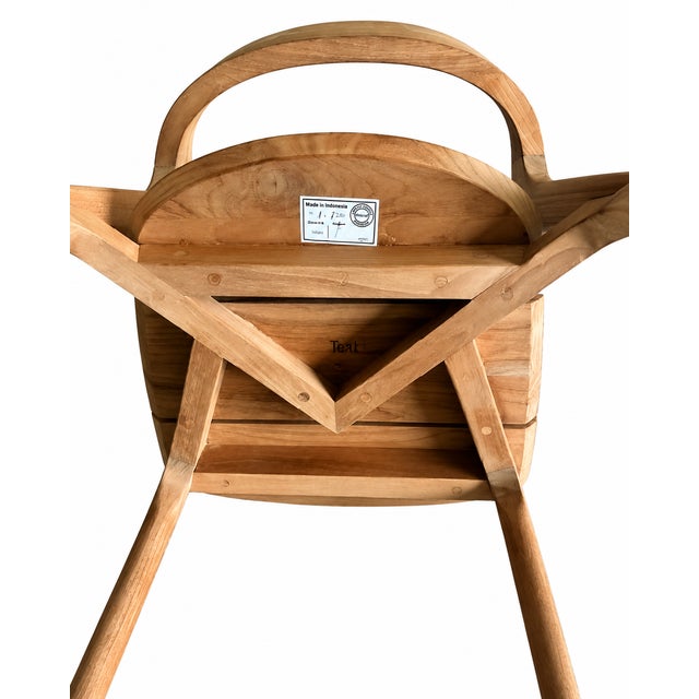 Wood New Ethnicraft Bok Outdoor Dining Chair With Cushion by Alain Van Havre – Solid Teak For Sale - Image 7 of 8