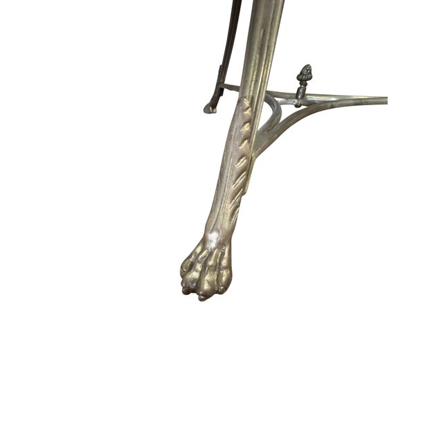 Early 20th Century French Directoire Round End Table Gueridon Brass with Black Marble Top For Sale - Image 10 of 18