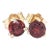 Garnet Martini Solitaire Stud Earrings in Solid 14k Gold - 2 Pieces For Sale