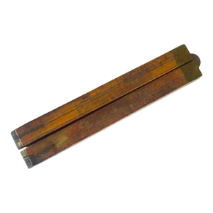 Early 20th Century English Brass and Wood 12" Folding Ruler