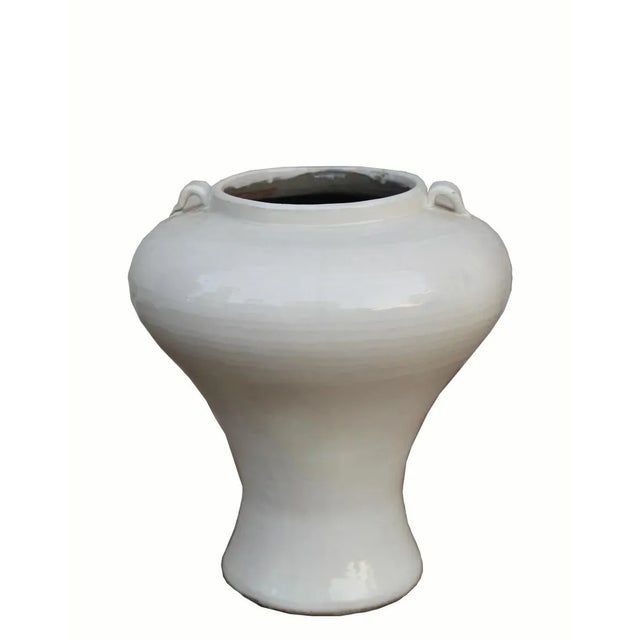 This vintage style white pottery is handmade; there are 4 available. Each piece is slightly different.