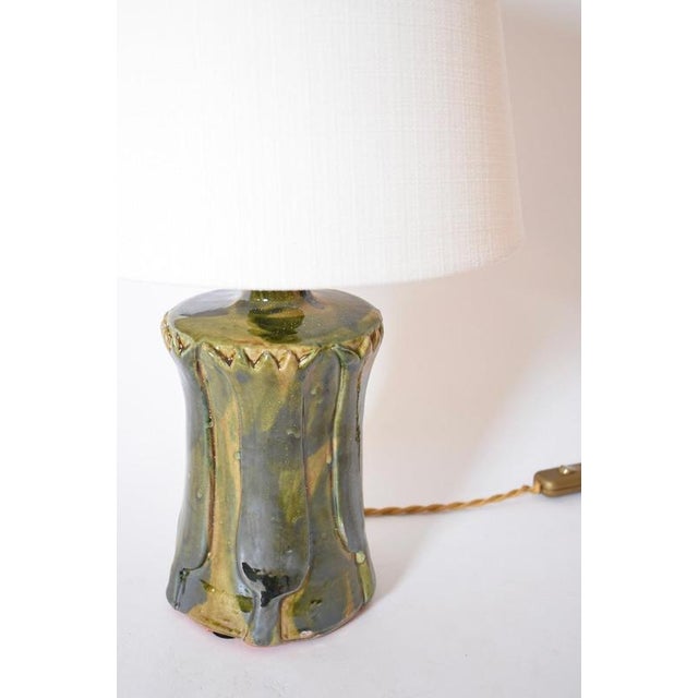 Contemporary Kasaï Nile Beige Blue Green Ceramic Lamp by Barracuda Interiors For Sale - Image 3 of 6
