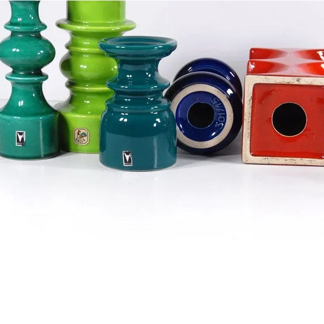 Space Age Ceramic Candleholders, Set of 9 For Sale - Image 6 of 9