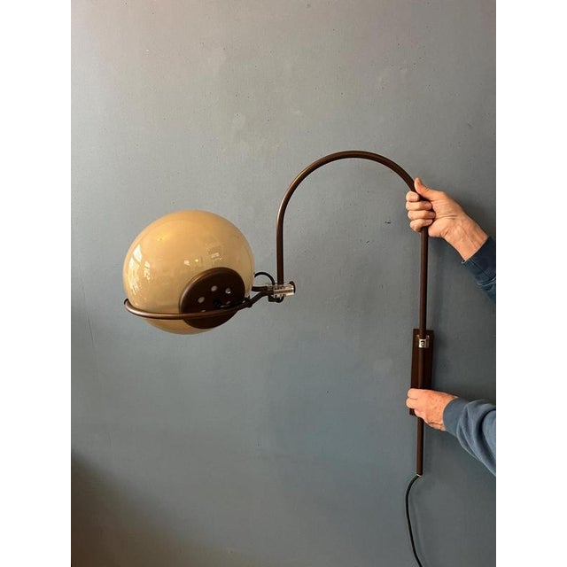 Mid-Century Space Age Mushroom Arc Wall Lamp from Herda For Sale - Image 12 of 13
