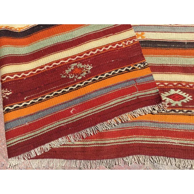 Vintage Striped Turkish Kilim Rug, 63" X 77" For Sale - Image 10 of 11