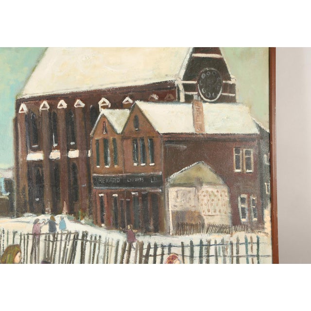 Mid 20th Century Mid 20th Century John Ash (British, 1926-1999) Snowy Urban Scene, Oil on Canvas For Sale - Image 5 of 9