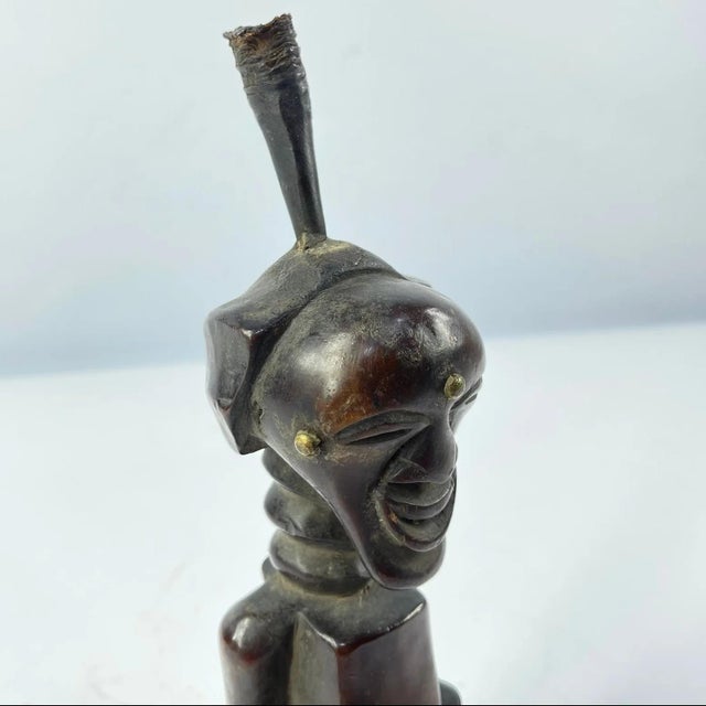 The Songye Nkishi power fetish figure originates from the Lualaba River in the savanna territory. Figures like this are...