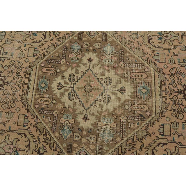 Tabriz Rug 7’9” X 10’11” Pink Wool Vintage Distressed Hand-Knotted Carpet For Sale In Philadelphia - Image 6 of 15