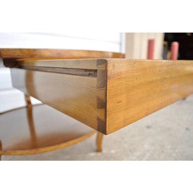 Wood Vintage French Country Provincial Round Cherry Occasional Side Table W/ Drawer For Sale - Image 7 of 11