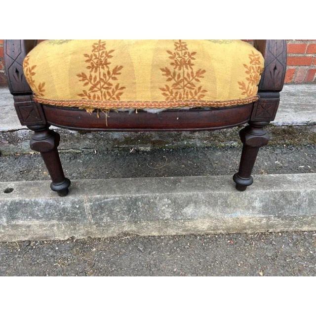 Antique Eastlake Victorian Renaissance Revival Open Armchair. 19th Century For Sale - Image 11 of 12