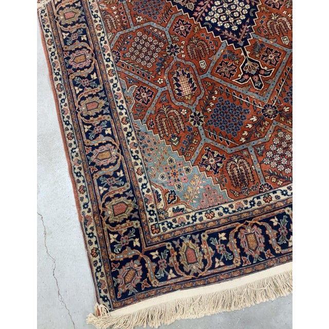Brick Red 1920s, Handmade Antique Persian Jozan Rug 4.6' X 6.11' For Sale - Image 8 of 8