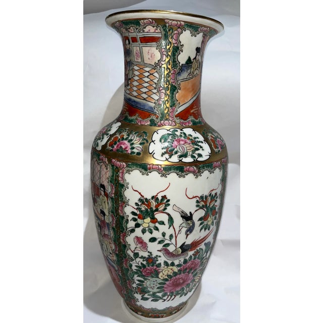 Asian 1990s Tall Decorative Ornate Ceramic Chinese Jar Vase For Sale - Image 3 of 13