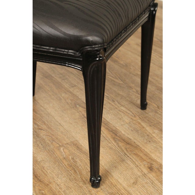 Italian Art Deco Style Set of Eight Ebonized Dining Chairs For Sale In Philadelphia - Image 6 of 18