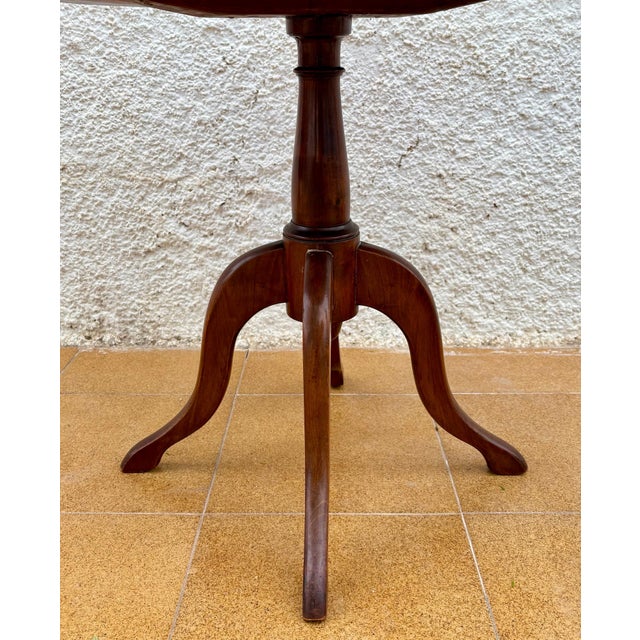 1950s Mid Century Walnut With Marquetry Round Side Table, 1950s For Sale - Image 5 of 9