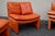 Series 5 Lounge Chairs in Cognac Orange Leather, 1970s, Set of 5 For Sale - Image 12 of 18