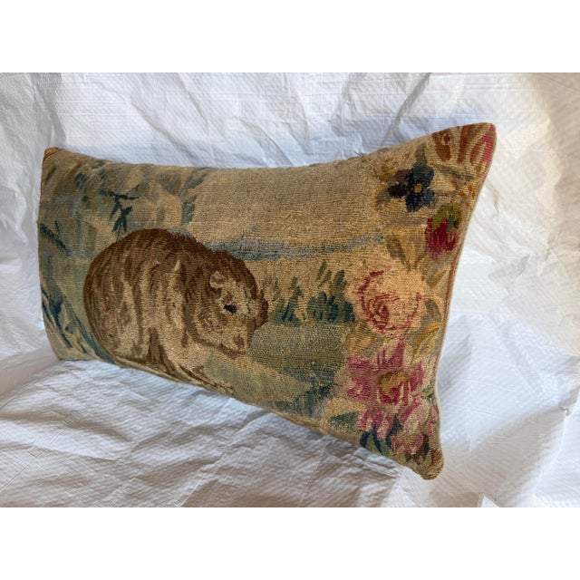 Baroque 17th Century Brussels Tapestry Animal Pillow For Sale - Image 3 of 7