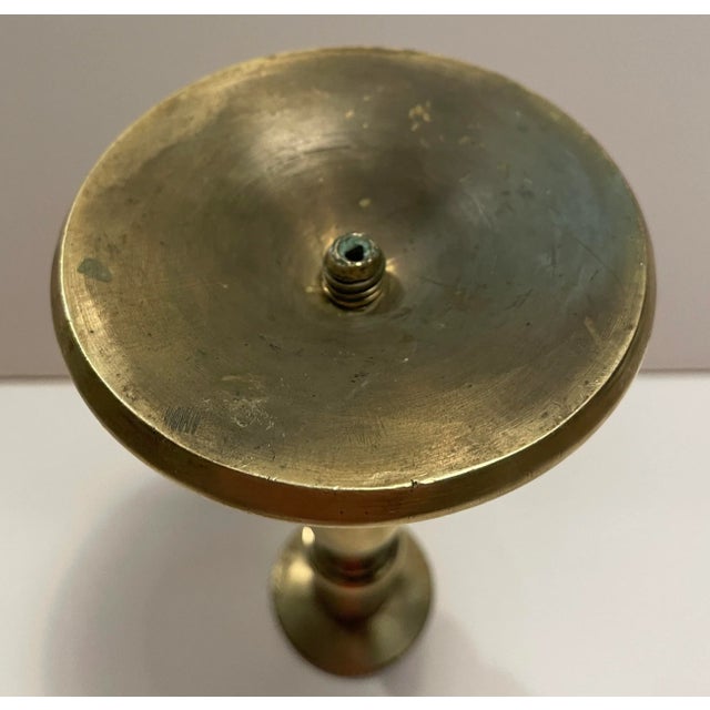 Early 19th Century Antique French Brass Candlestick For Sale - Image 5 of 5