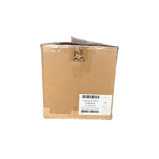 Visual Comfort Open Box New Visual Comfort Chapman & Myers Cornice Semi-Flush Lantern Brass Finish For Sale - Image 4 of 4