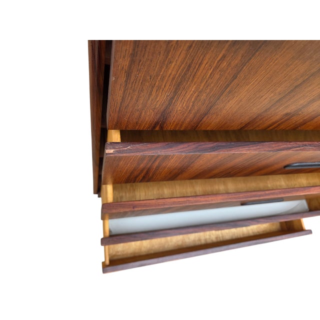 1970s Danish Modern Rosewood Dresser High Chest of Drawers For Sale - Image 9 of 15