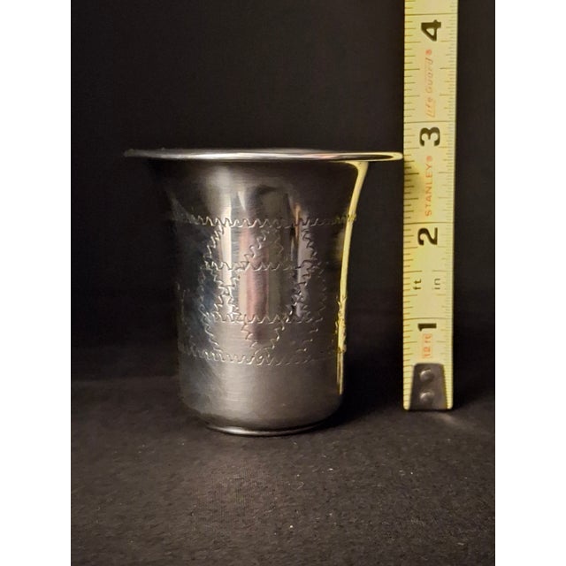 Vintage Sterling Silver Kiddush Beaker Cup Star of David Monogrammed For Sale - Image 17 of 18