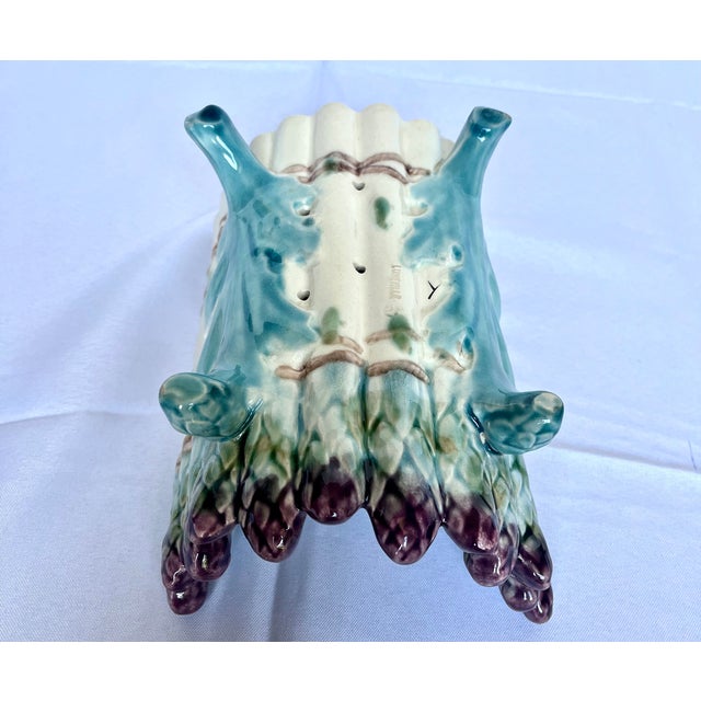 Antique French Keller & Guérin Lunéville Barbotine Asparagus Server, Circa 1890 For Sale - Image 13 of 17