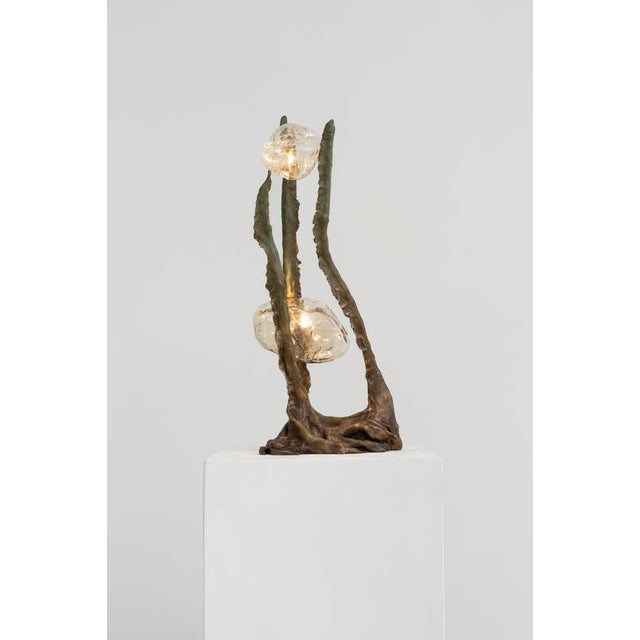 Posidoni Bronze and Handblown Glass Table Lamp by Emilie Lemardeley For Sale - Image 11 of 16