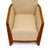 1940s French, Art Deco Period Burled Ash Bergères, Burlap Upholstery For Sale - Image 5 of 9