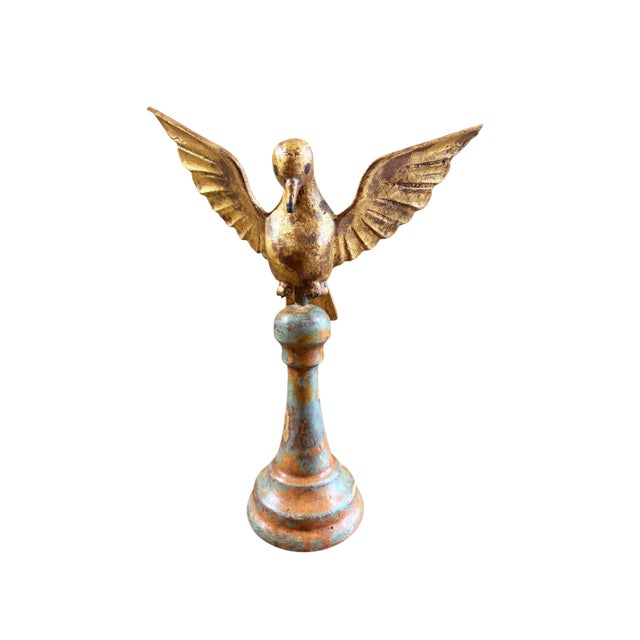 European Carved Wood Bird Sculpture on Finial 10.25" H For Sale In New York - Image 6 of 7
