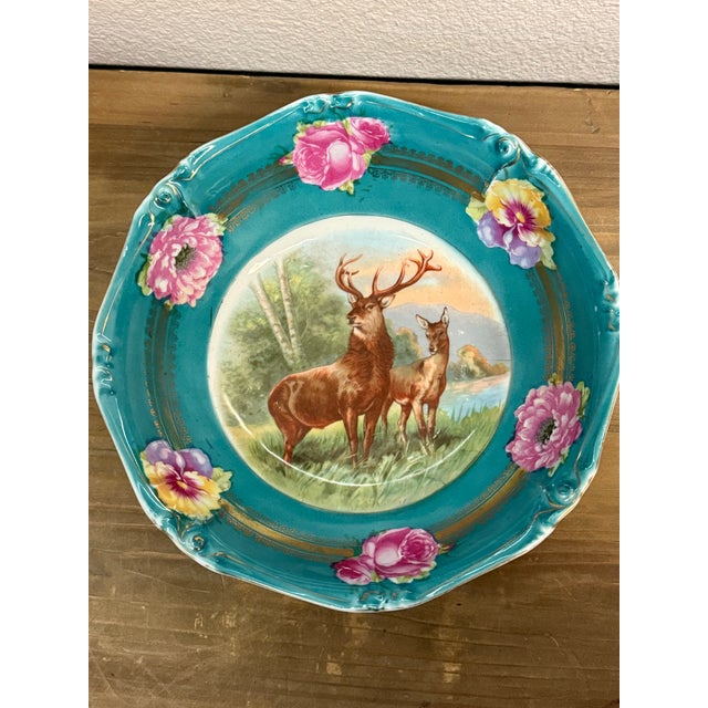 Rustic European Late 19th Century Fabulous Antique Royal Vienna Deer Dish. 9.5” Wide For Sale - Image 3 of 9