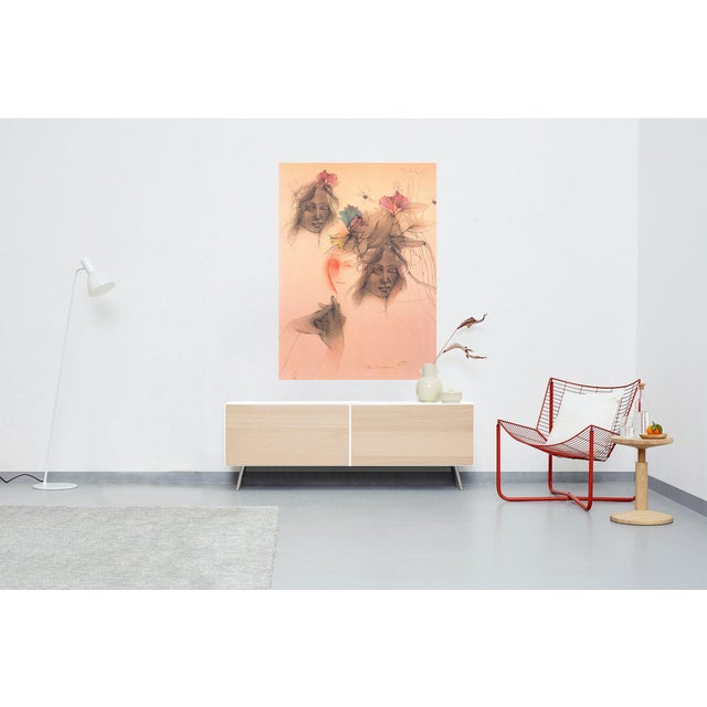 "Delle Primavera", "In Spring": Tender allegory in pastel nuances. Fantastic Realism, Surrealism: Bruni processes...