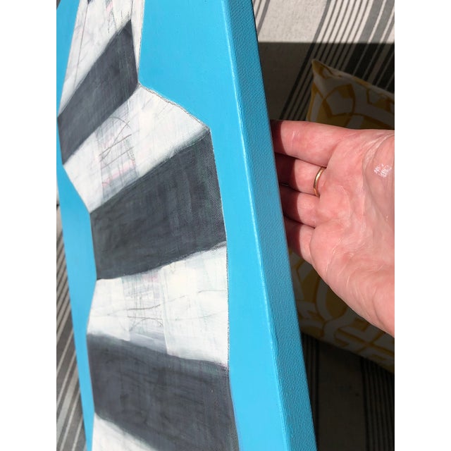 Mid-Century Modern Ascent and Cubes Abstract Mixed-Media Painting by CL Auker For Sale - Image 3 of 9