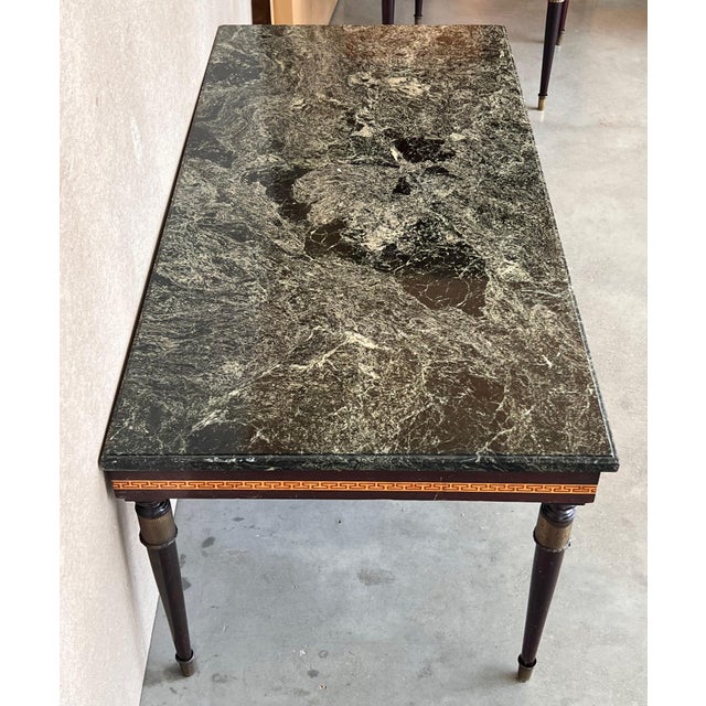 Mid 20th Century Set of Three Italian Modernist Midcentury Bronze-Mounted Coffee Tables For Sale - Image 12 of 18