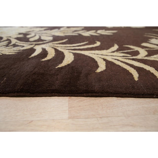 Contemporary 9x12 Luxurious Elena Brown Field Floral Modern Hand Knotted Afghan Wool Rug For Sale - Image 3 of 8