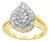 10K Yellow Gold 1/2 Cttw Round and Baguette-Cut Diamond Pear Ring (I-J Color, I1-I2 Clarity) - Size 7 For Sale