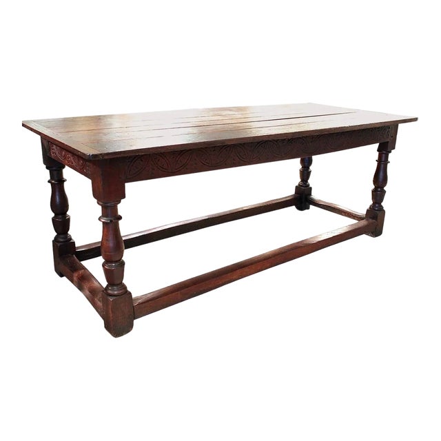 English Oak Refectory Table, Late 17th Century For Sale