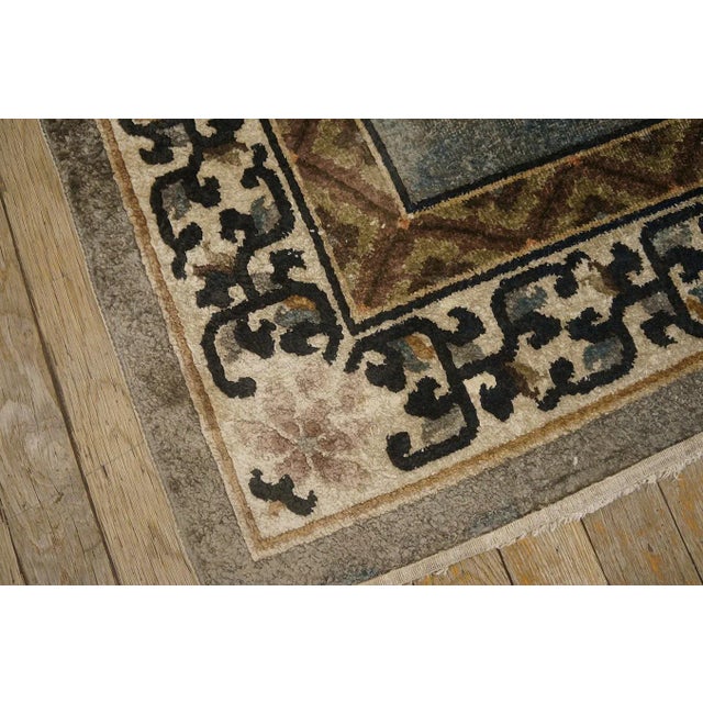Textile 1980s Blue Traditional Crane Floral Vintage Chinese Silk Carpet 3' X 5' Knotted Rug For Sale - Image 7 of 11