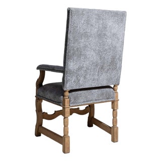 19th Century France Blue Wood Armchair For Sale