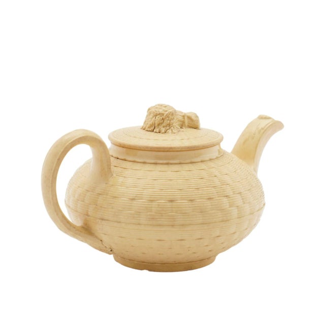 Tan Caneware Creamer and Teapot by Wedgwood, C. 1817 For Sale - Image 8 of 12