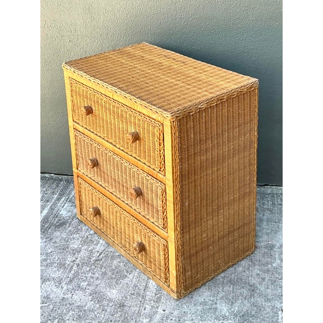 Vintage Woven Rattan Chest of Drawers For Sale In West Palm - Image 6 of 12