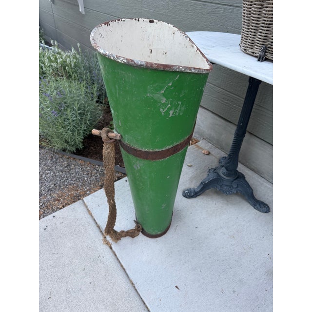 French Antique French Grape Harvesting Basket ~ Metal For Sale - Image 3 of 5