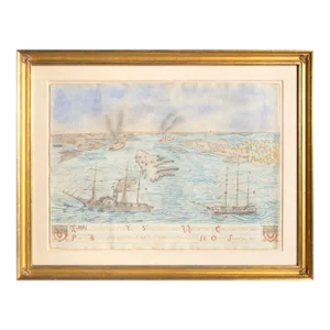 Naval Action, Frank Leslie Drawing