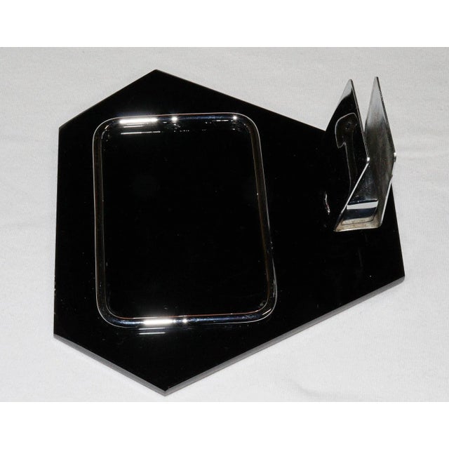 1920s Machine Age Deco Black Glass Cig & Match Holder For Sale - Image 4 of 7